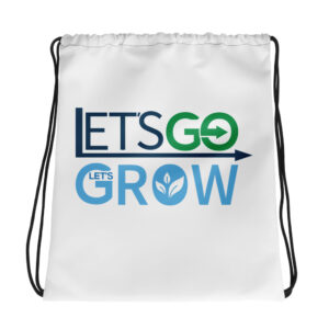 Let' Go Let's Grow Drawstring bag